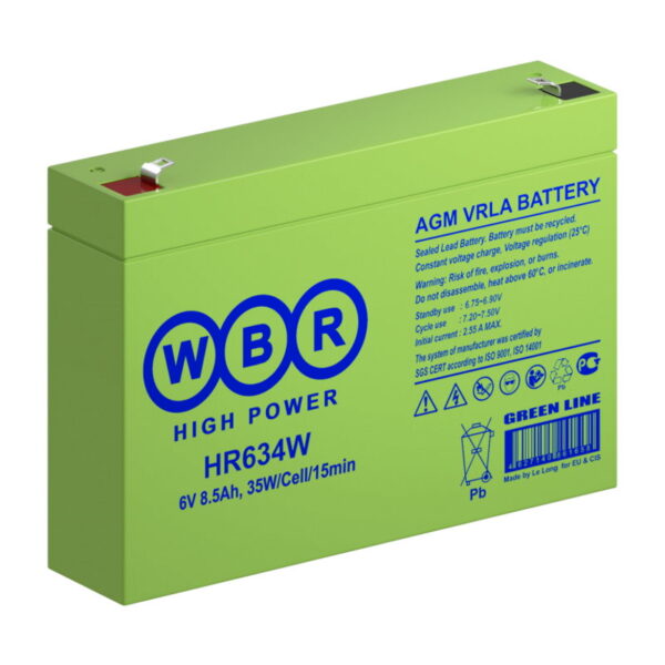 Аккумулятор WBR HR634W (6В | 9Ач)